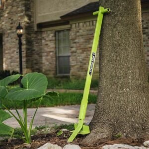 Strongarm leaning against a tree